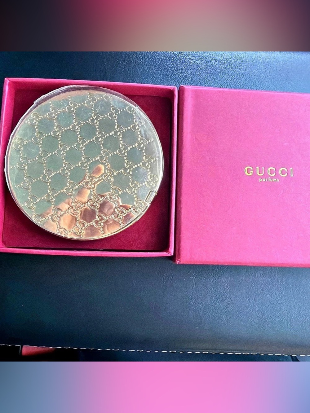 Gucci Parfums Gold Monogram Compact Mirror